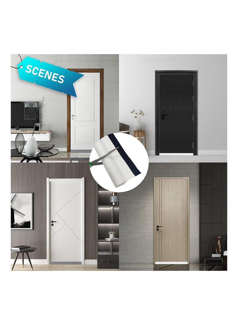 Adjustable 37" Door Draft Stopper - One-Sided Insulator for Interior/Exterior Doors, Soundproof Weather Stripping, Gray Cuttable Door Sweep to Block Drafts and Noise. - Image 3
