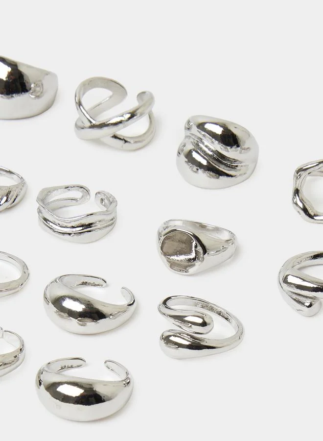 Styli  Set of 14 - Geo Rings for Women | Best Price UAE