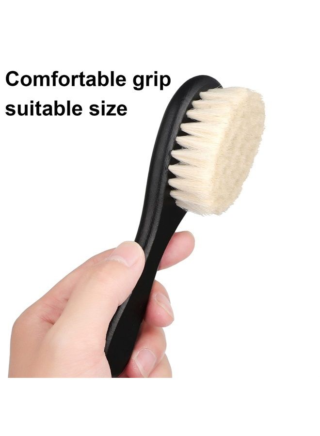 فرشاة حلاقة للرجال من قطعتين فرشاة لحية فرشاة تنظيف للرقبة فرشاة لحية ناعمة بمقبض خشبي لمجموعات قص الشعر للباربر