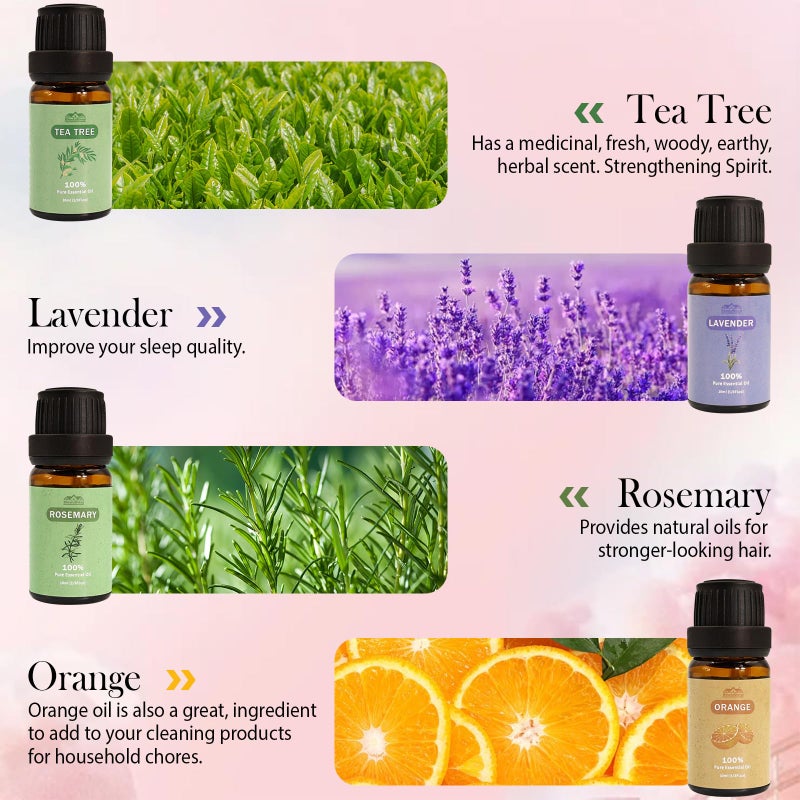 BlissfulBlend 8 Pcs 100% Pure Floral Essential Oils Set for Diffuser, Home Care, Candle, Soap, Clean, Perfume, Laundry - Peppermint, Lavender, Rose, Clove - Organic Aromatherapy for Women and Mom Gift 10ml Each - Image 4