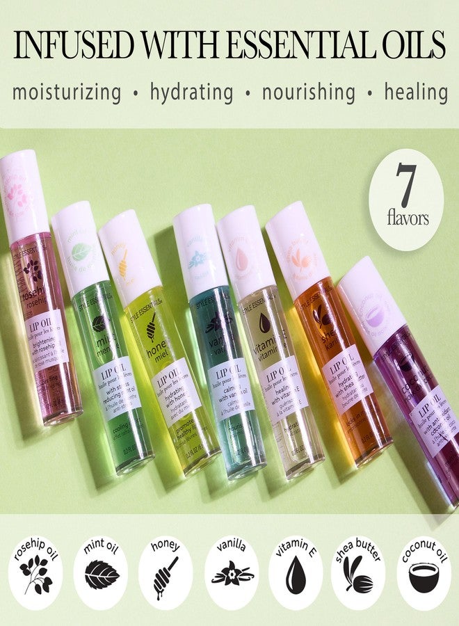 EXPRESSIONS 7pc Lip Oil Collection with Essential Oils - Hydrating Roll On Lip Oils Infused w/Natural Healing Essential Oils - Rollerball Lip Oils, Vitamin Enriched Lip Glow Oil Set - Image 5