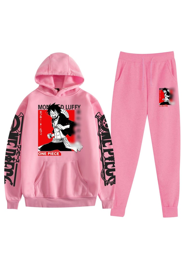 KUYING New One Piece Casual Loose Hooded Sweatshirt And Pants Set  - Image 1