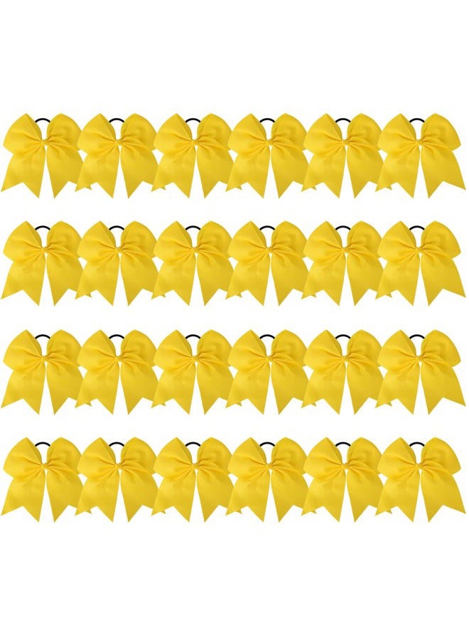 Aileam 24 PCS 8" Large Cheer Bows Yellow Girl Hair Bows Cheerleading Softball Team Bow Hair Accessories for cheerleaders football Competition Sports - Image 2
