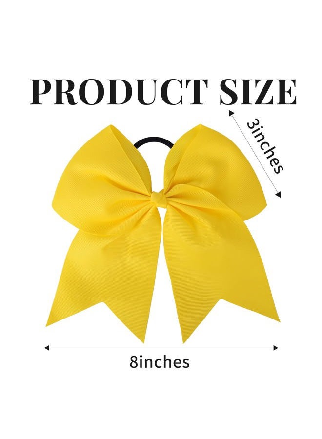 Aileam 24 PCS 8" Large Cheer Bows Yellow Girl Hair Bows Cheerleading Softball Team Bow Hair Accessories for cheerleaders football Competition Sports - Image 3