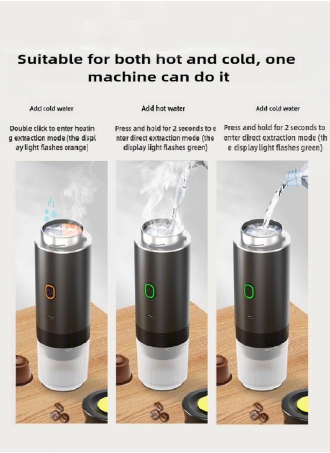 Generic - Portable Espresso Machine Electric Coffee Machine Coffee Machine Wireless Wires Film Film Machine Espresso Machine 60 ml for ground coffee capsules - Image 1