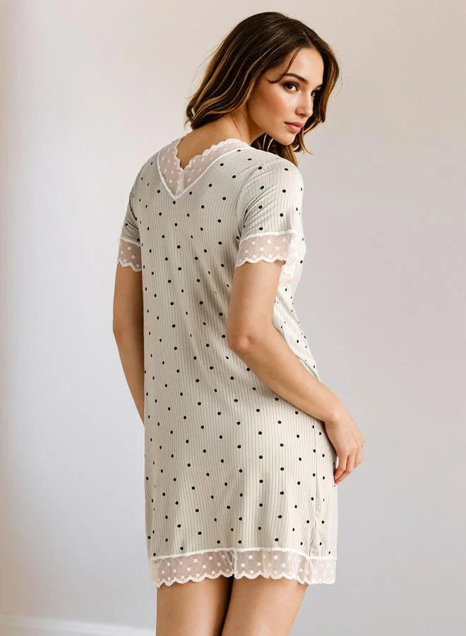 سبلاش فيڤ فستان نوم دانتيل منقط