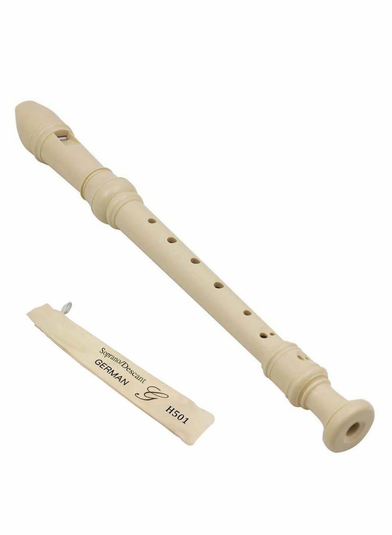 Soprano Descant Recorder German Style 8 Hole Music Instrument with Storage Bag for Kids Beginner (Ivory White) - Image 1