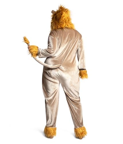 Tipsy Elves Womens Halloween Costume - Cute Animal Costumes for Women Adult Hooded Front Zipper Onesie Jumpsuits King of Cats Brown Lion Costume Size Medium - Image 5