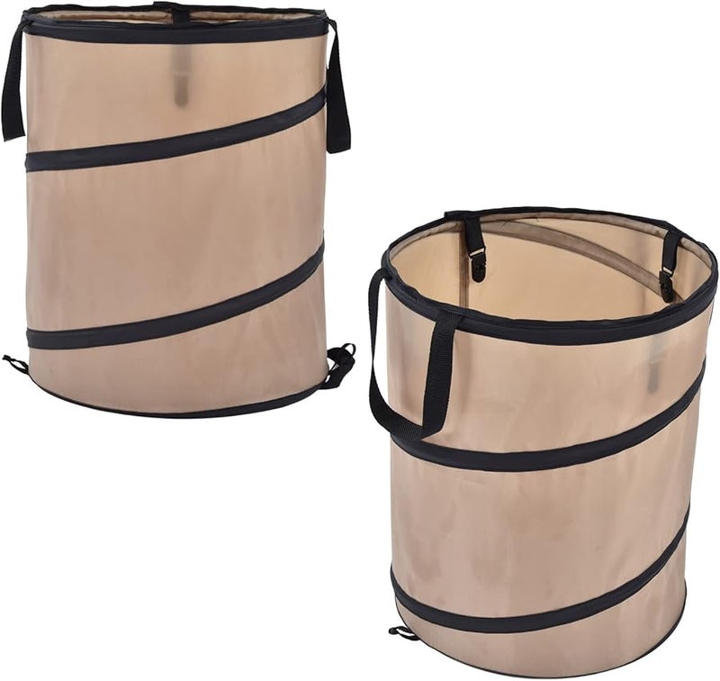 جاروسا 10 جالون سلة نفايات قابلة للطي كيس نفايات حديقة قابل لإعادة الاستخدام بمقابض - Image 4