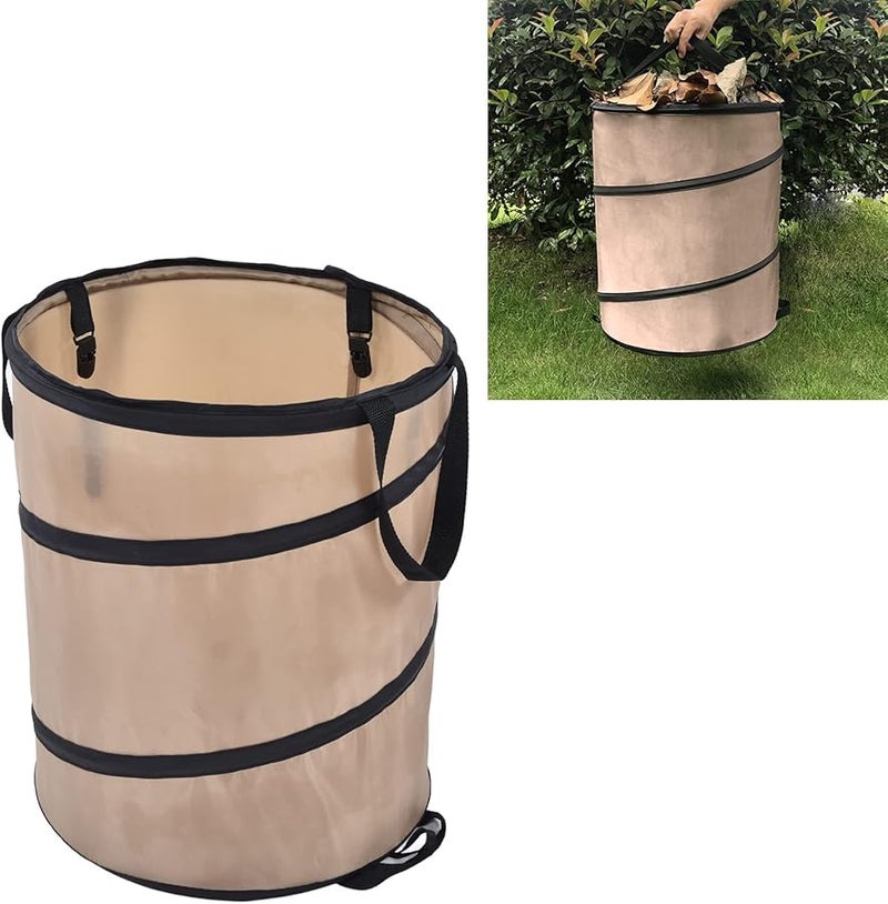 جاروسا 10 جالون سلة نفايات قابلة للطي كيس نفايات حديقة قابل لإعادة الاستخدام بمقابض - Image 3