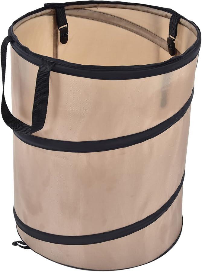 جاروسا 10 جالون سلة نفايات قابلة للطي كيس نفايات حديقة قابل لإعادة الاستخدام بمقابض - Image 2