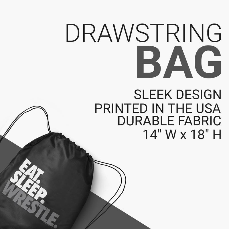 ChalkTalkSPORTS Wrestling Sport Pack Drawstring Bag | Eat Sleep Wrestle | Black - Image 3