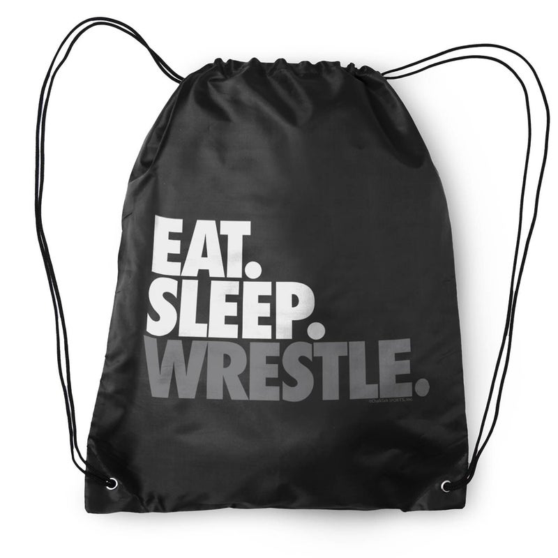 ChalkTalkSPORTS Wrestling Sport Pack Drawstring Bag | Eat Sleep Wrestle | Black - Image 2