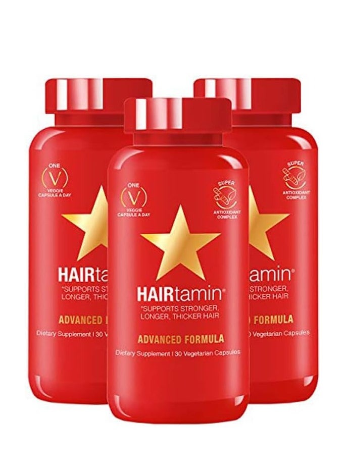 HAIRTAMIN - Gluten-Free Hair Growth Biotin Vitamins Capsules Pack Of 3 - Image 1