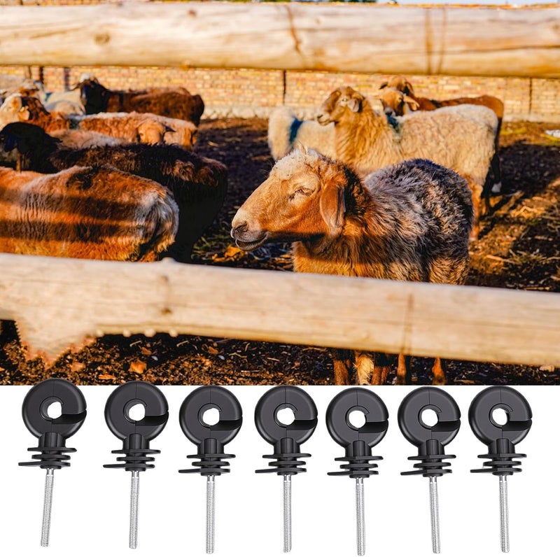 50Pack Fence Insulator, Screw in Electric Fence Insulators with M5 Thread Self Tapping Wood Post Insulators for High Tensile Wire, Animal Husbandry - Image 5