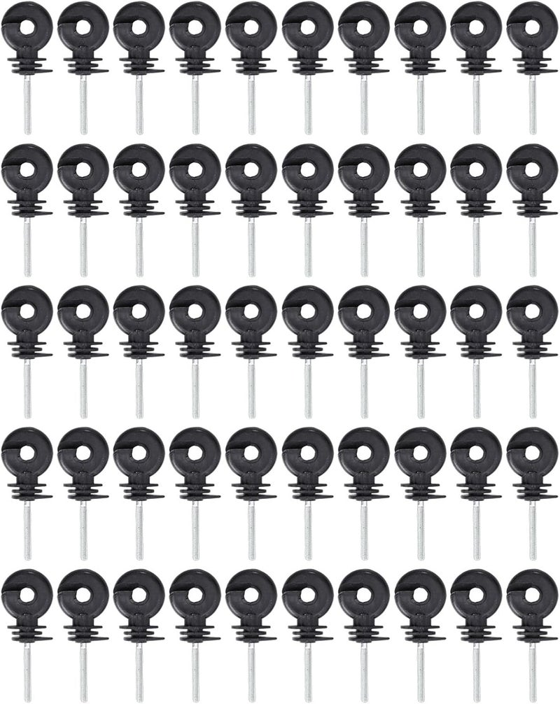 50Pack Fence Insulator, Screw in Electric Fence Insulators with M5 Thread Self Tapping Wood Post Insulators for High Tensile Wire, Animal Husbandry - Image 1