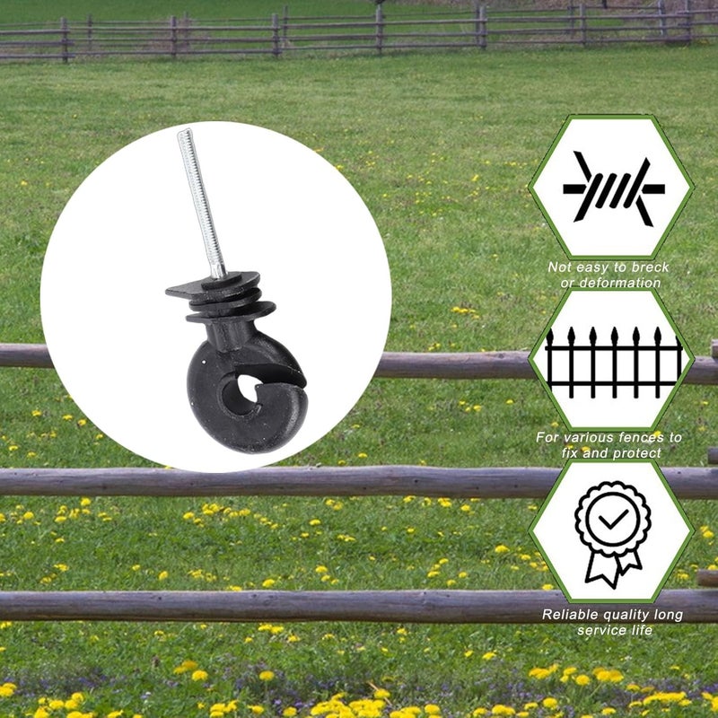 50Pack Fence Insulator, Screw in Electric Fence Insulators with M5 Thread Self Tapping Wood Post Insulators for High Tensile Wire, Animal Husbandry - Image 3