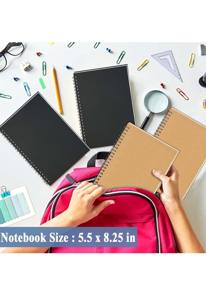 KCDMBUE 4 Pack A5 Spiral Notebooks, 100 Lined Pages Writing Pads for Notes, Journaling, Sketching, and Drawing – Ideal for School, Office, and Home Use  - Image 2