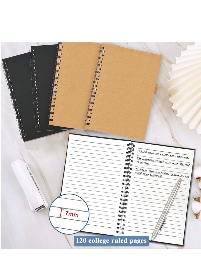KCDMBUE 4 Pack A5 Spiral Notebooks, 100 Lined Pages Writing Pads for Notes, Journaling, Sketching, and Drawing – Ideal for School, Office, and Home Use  - Image 4
