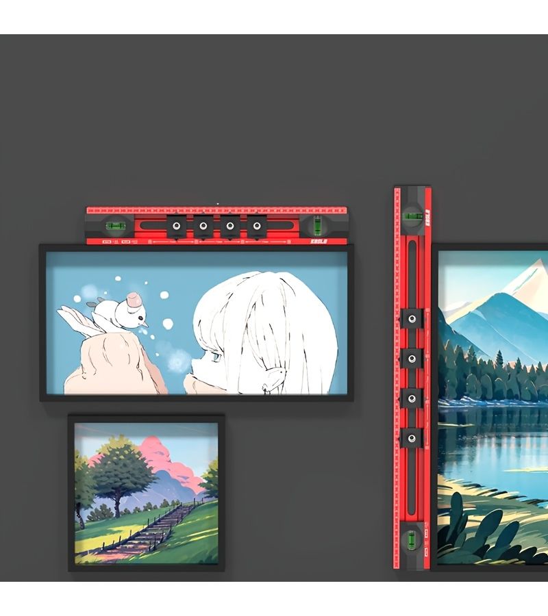 1pc Picture Hanging Positioning Leveling Ruler Wall Hanging Kit 800MM Multi-Scale Measuring Tool For Walls Frames - Image 5
