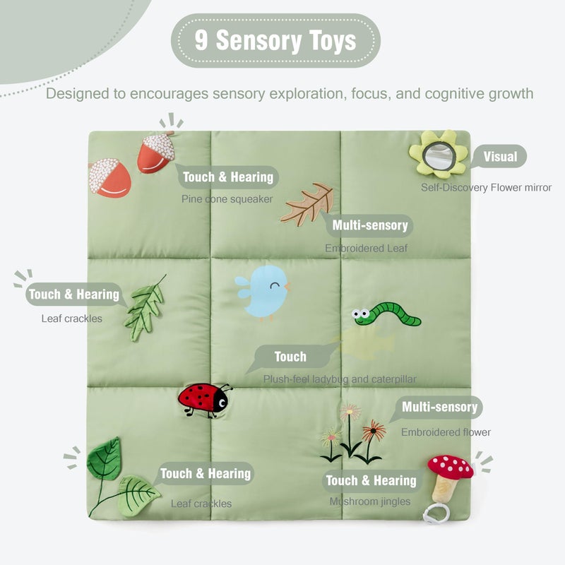 UTEX Premium 9-in-1 Tummy Time Mat, Baby Play Mat, Soft Sensory Mat for Infants, Newborn Essentials Gift - Image 3