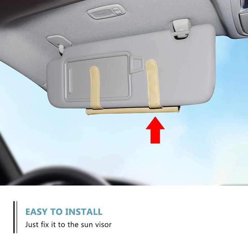 DETACHI Car Tissue Holder, Sun Visor Napkin Holder, Car Visor Tissue Holder, Tissue Holder for Car (Beige) - Image 5