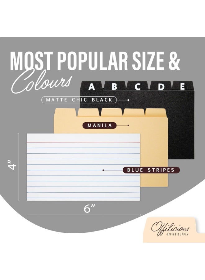 Black Index Card Holder 4x6 - Index Card Organizer with Dividers & Stickers - Image 2