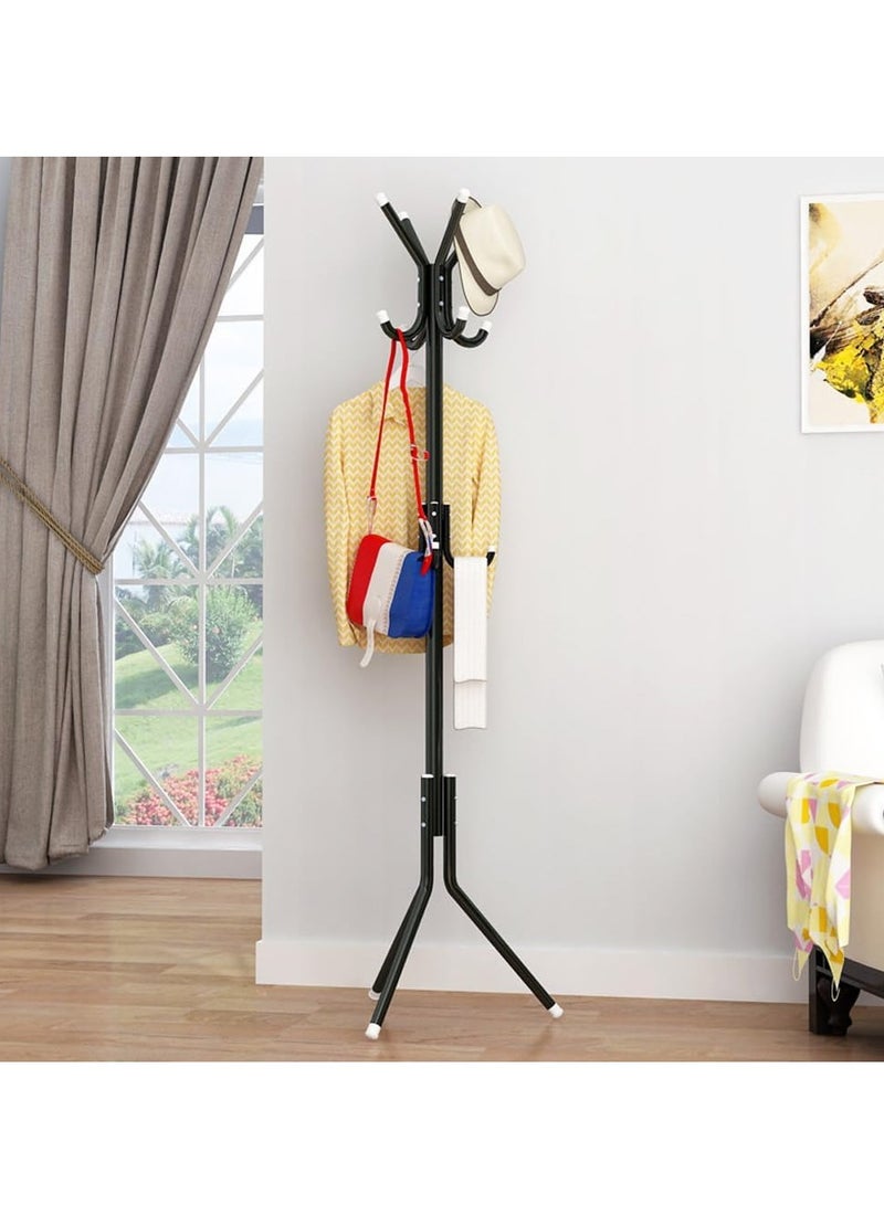 Generic Standing Metal Coat Rack Hat Hanger with 12 Hooks for Jacket Purse Scarf Umbrella Tree Stand Black - Image 2