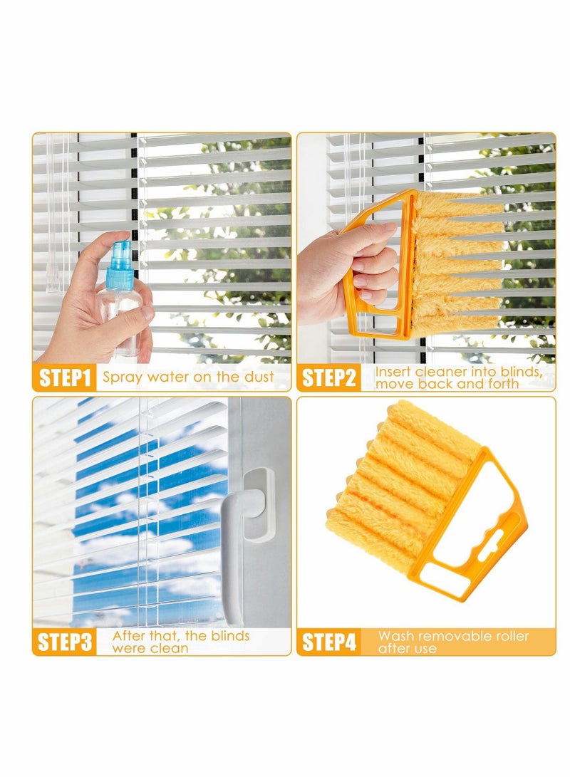 Excefore Window Blind Cleaner Brush, Mini Window Blind Cleaner Duster Tool, Hand-held Cleaner 7 Teeth Shutter Brush Household Cleaning Brush Tool for Window Blinds Air Conditioner 2 Pieces  - Image 5