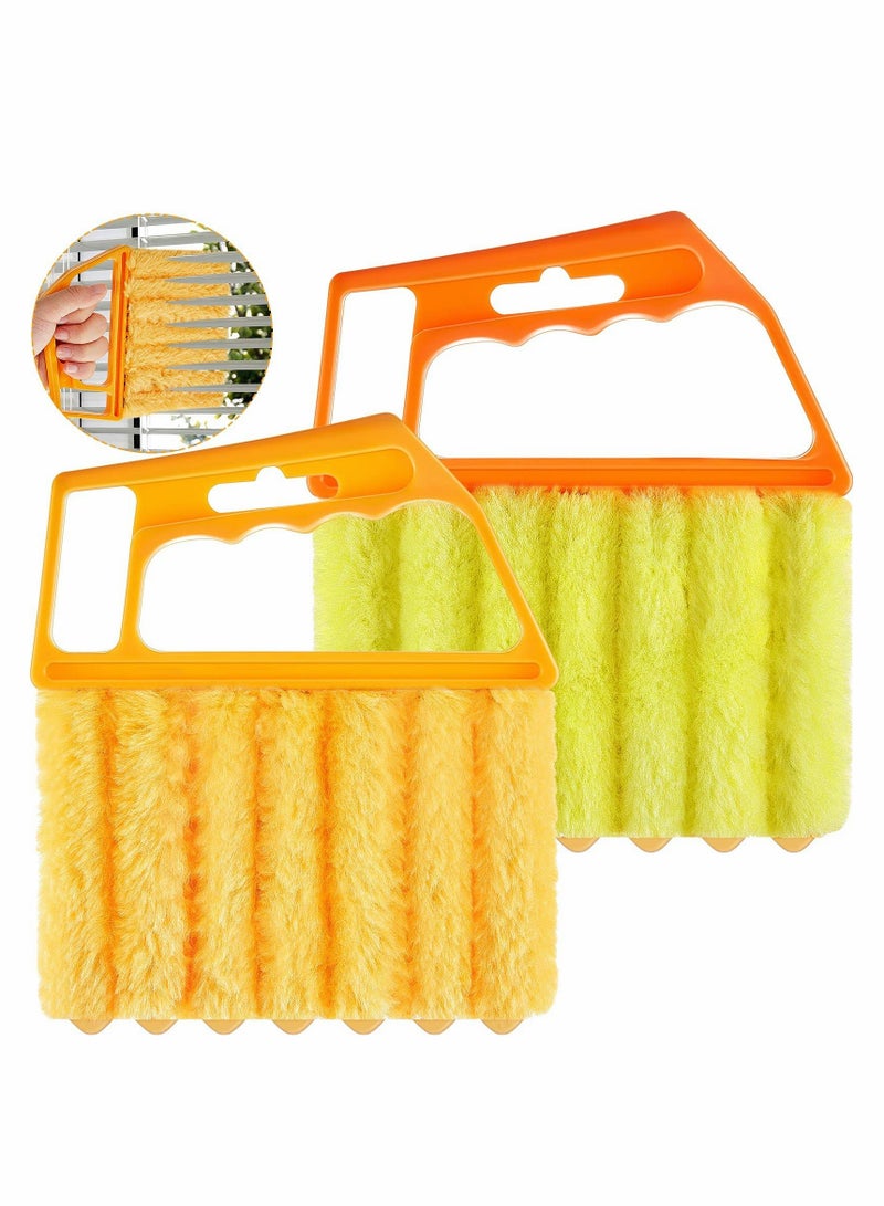 Excefore Window Blind Cleaner Brush, Mini Window Blind Cleaner Duster Tool, Hand-held Cleaner 7 Teeth Shutter Brush Household Cleaning Brush Tool for Window Blinds Air Conditioner 2 Pieces  - Image 1