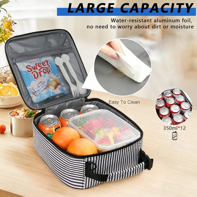 CLOUDWINGS Insulated Lunch Bag(A,Black) - Image 3