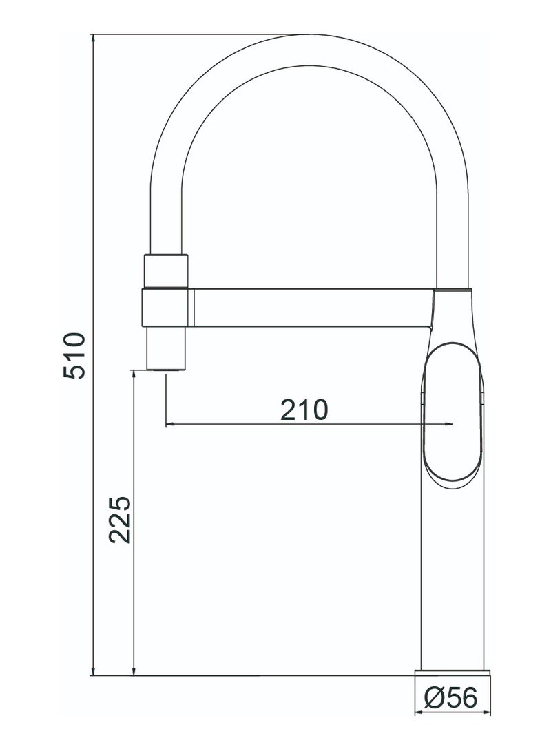 HESANIT Deck Mounted Kitchen Faucet Mixer With Flexible Pull Out Spout Matt Black - 6931-1BBS - Image 3