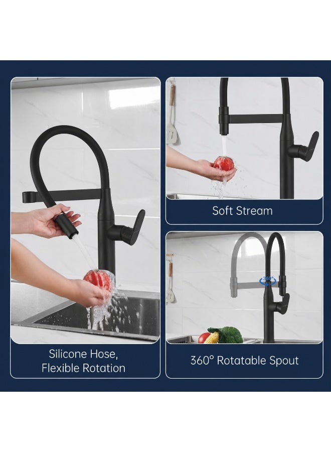 HESANIT 6931-1 Pull Out Basin Mixer, Single Lever Bathroom Sink Faucet with Pull-Out Sprayer, Water Saving Technology, Ceramic Cartridge & Anti-Lime Finish - Image 2