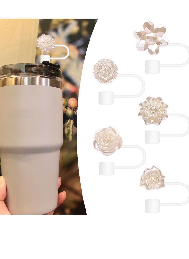 5Pcs Straw Covers Cap for Stanley Cups Tumblers 30 & 40 Oz with Handle, Reusable Straw Protectors Cover Cap for 10MM Straws, Sparkle and Bling  - Image 2