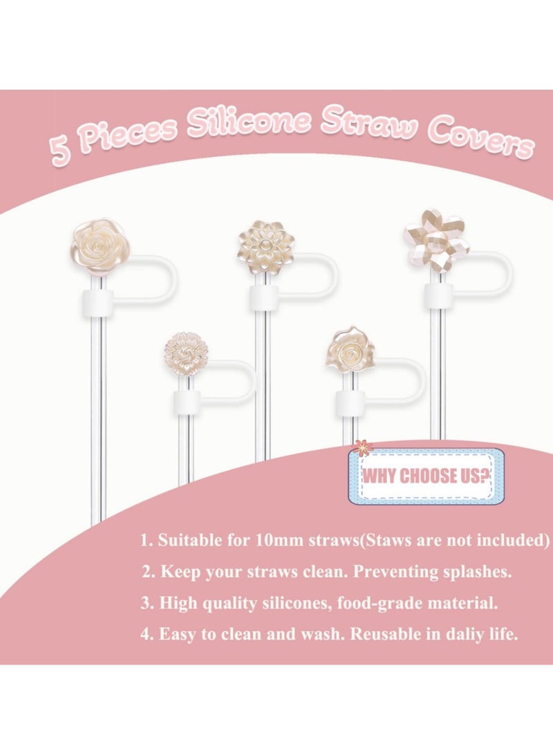 5Pcs Straw Covers Cap for Stanley Cups Tumblers 30 & 40 Oz with Handle, Reusable Straw Protectors Cover Cap for 10MM Straws, Sparkle and Bling  - Image 4