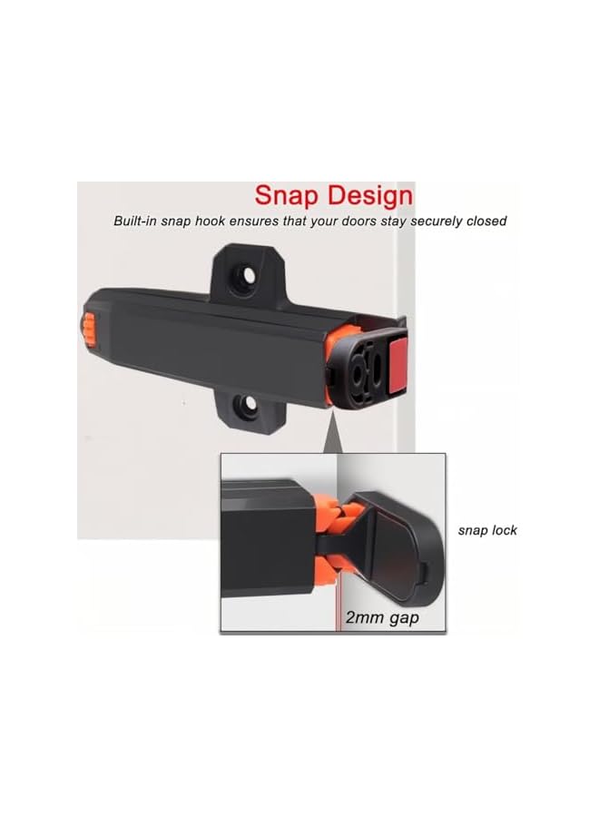 S-TOP 4Pack Self-Closing Push to Open Cabinet Hardware, Heavy Duty Black Push Latches for Hidden Door/Drawer/RV Closet, 20LBS Strength, Auto-Locking, with Mounting Screws - Image 3