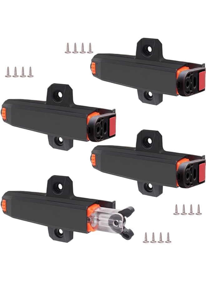 S-TOP 4Pack Self-Closing Push to Open Cabinet Hardware, Heavy Duty Black Push Latches for Hidden Door/Drawer/RV Closet, 20LBS Strength, Auto-Locking, with Mounting Screws - Image 1