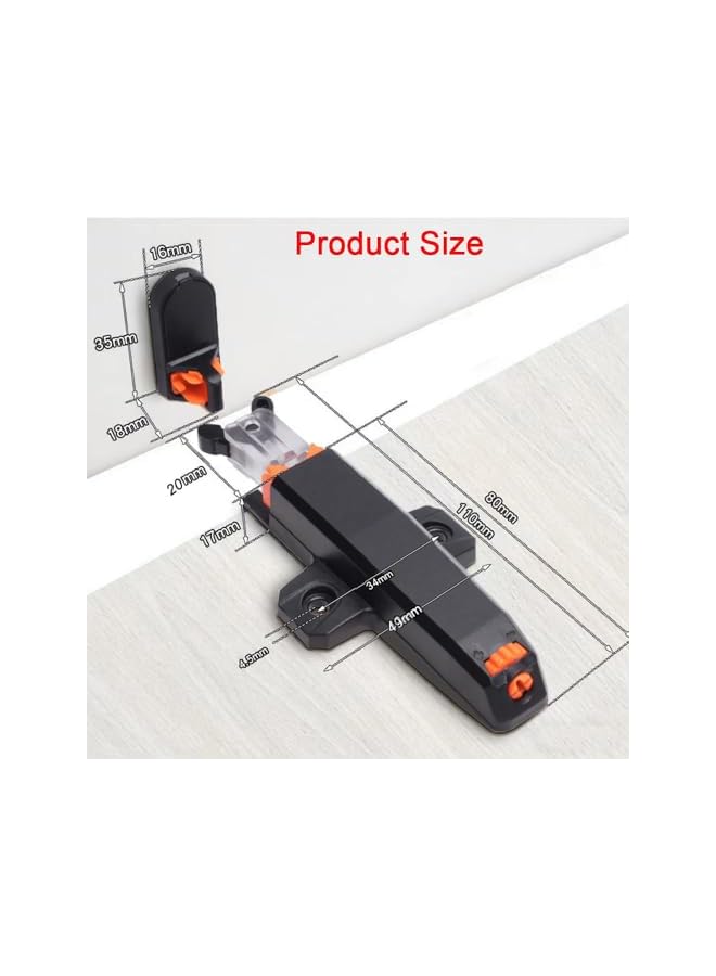 S-TOP 4Pack Self-Closing Push to Open Cabinet Hardware, Heavy Duty Black Push Latches for Hidden Door/Drawer/RV Closet, 20LBS Strength, Auto-Locking, with Mounting Screws - Image 2