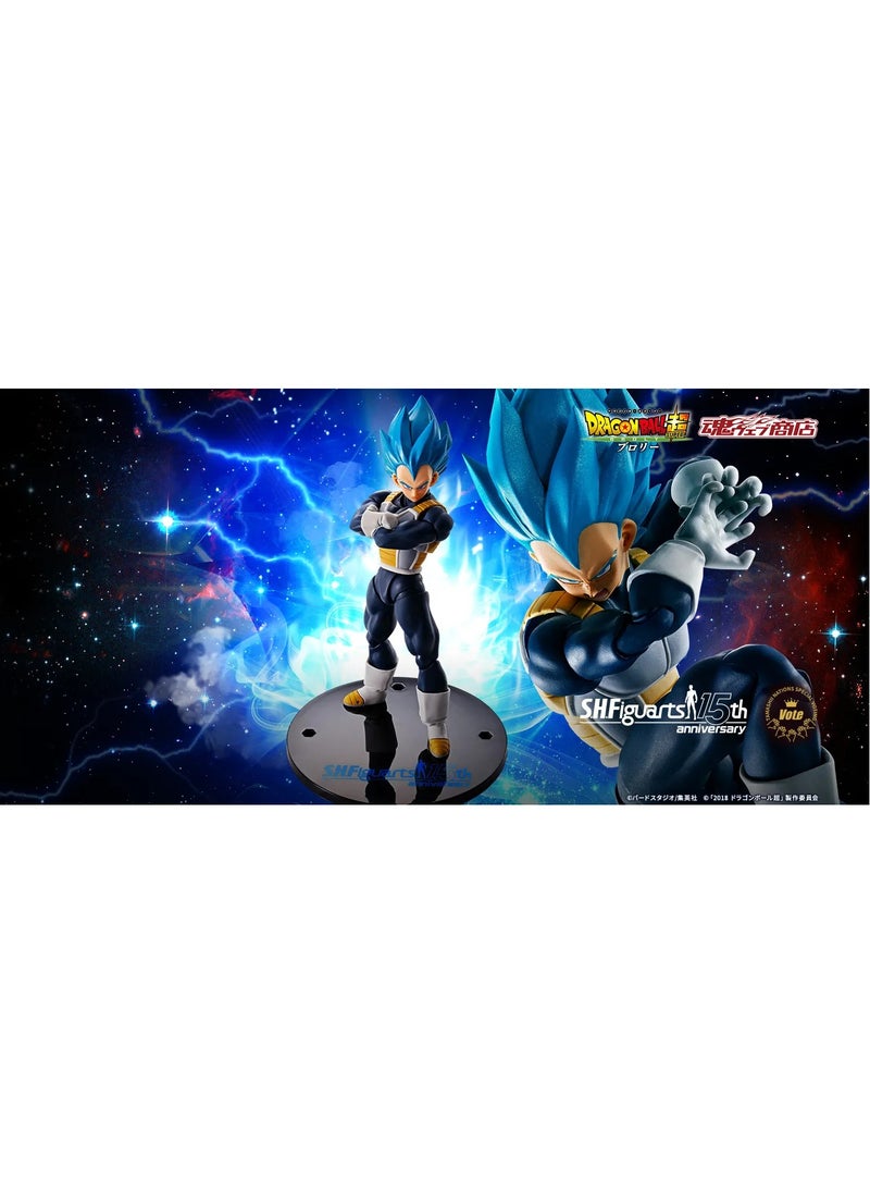 Bandai - Dragon Ball Super S.H. Figuarts Super Saiyan Blue Vegeta – 15th Anniversary Edition - Image 1