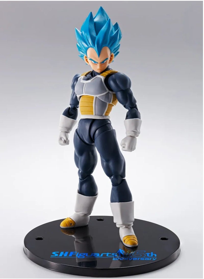 Bandai - Dragon Ball Super S.H. Figuarts Super Saiyan Blue Vegeta – 15th Anniversary Edition - Image 1
