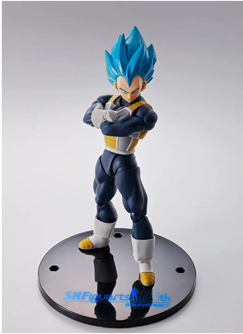 Bandai - Dragon Ball Super S.H. Figuarts Super Saiyan Blue Vegeta – 15th Anniversary Edition - Image 1