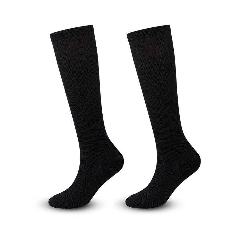 Compression Socks S-M Black High Elasticity Breathable Fabric - Muscle Recovery Joint Stability for Sports Enthusiasts Office Workers Pregnant People - Image 1