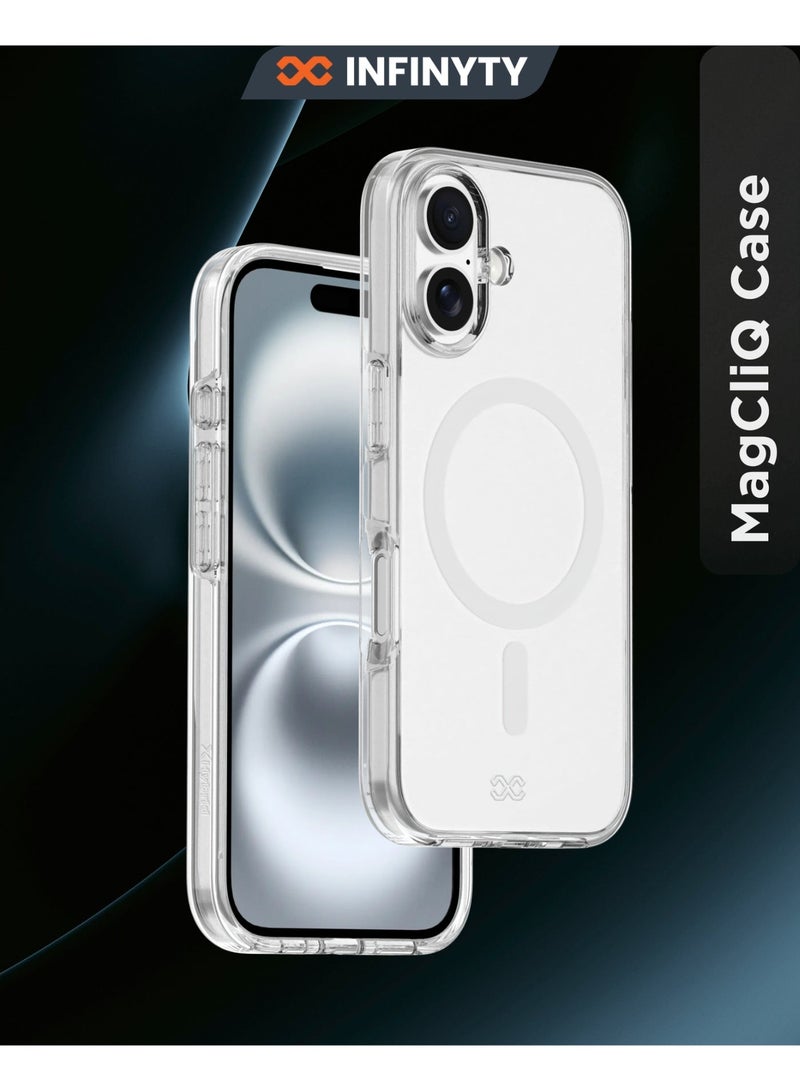 INFINYTY iPhone 16 Plus Neo Hybrid Case - Zepho (Transparent) MagSafe Compatible, Mil. Grade 12ft Drop-Tested, Crystal Clear Transparency & Anti-Yellowing, Dual-Layer Design, Impact Resistance for Everyday Use - Image 1