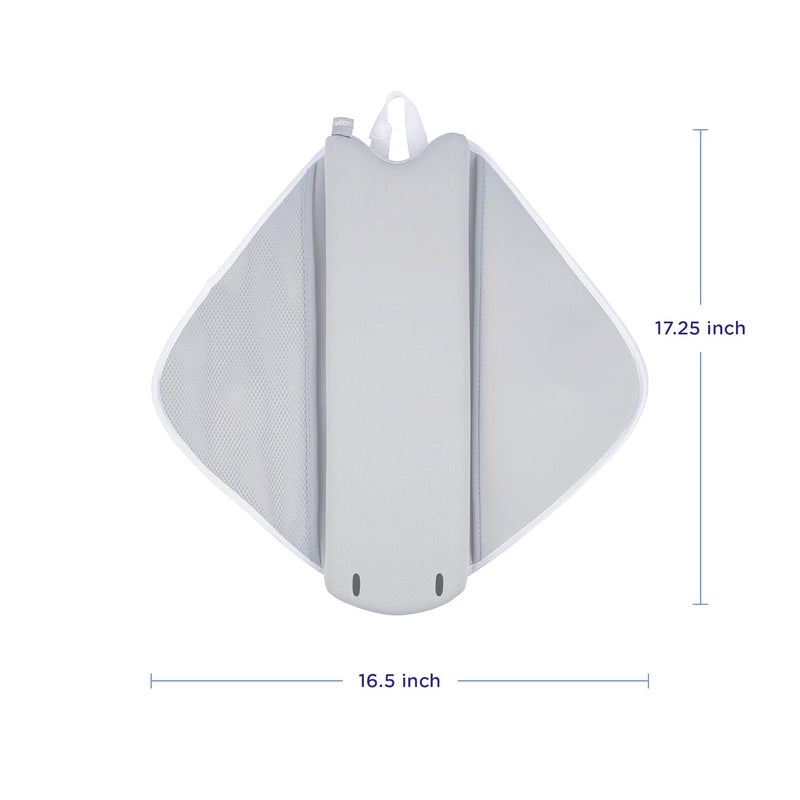 ubbi Cushioned Elbow Rest, Non-Slip, Baby and Toddler Bath Time Must Have Accessory for Parents, Included Pockets for Bath Supplies Storage, Gray Stingray - Image 2
