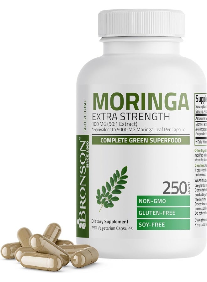 Bronson برونسون مورنغا 5000 ملغ قوة عالية إضافية غذاء خارق مضاد للأكسدة، 250 كبسولة نباتية - Image 1