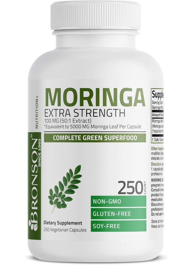 Bronson برونسون مورنغا 5000 ملغ قوة عالية إضافية غذاء خارق مضاد للأكسدة، 250 كبسولة نباتية - Image 3