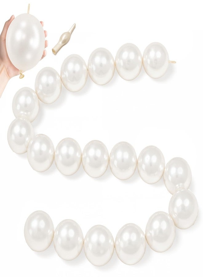 EMART 6inch 100pcs Pearl White Linking Balloons, Quick Link Balloons - Image 1