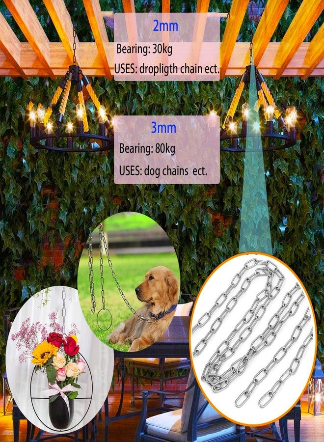Metown Stainless Steel 304 Chain,Metown Stainless Steel Coil Chain 5m Length 2mm(5/64 inch) Thickness,Perfect for Anchor Chain, Pet Dog Chain, Camping, Clothes Hanging(2mm, 5) - Image 4
