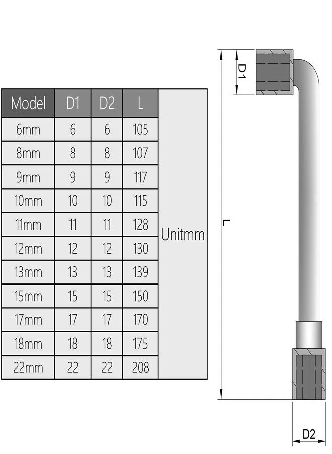 اتول مارت مفتاح ربط سداسي مفتوح بزاوية على شكل حرف L مقاس 15 مم متري من Utoolmart، 6 نقاط، بلمسة نهائية غير لامعة - Image 5