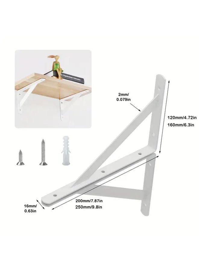 Heavy Duty Metal Triangle Shelf Brackets 8 Inch 4 Packs White With Screws And Anchors - Image 4